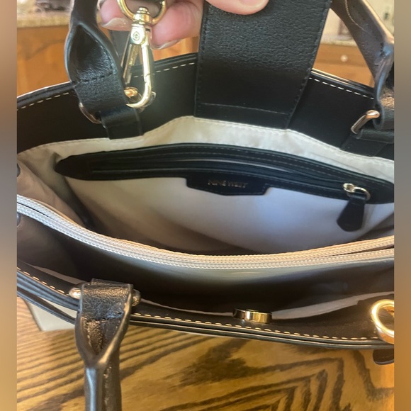 Nine West Colorblock Tan and Black Satchel - Picture 5 of 6